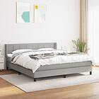 vidaXL Ramsäng med madrass ljusgrå 180x200 cm tyg 3129729