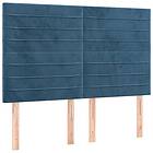 vidaXL Ramsäng med madrass mörkblå 140x190 cm sammet 3129271