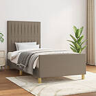 vidaXL cadre de lit med huvudgavel taupe 90x190 cm tyg 3125183