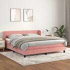 vidaXL Ramsäng med madrass rosa 180x200 cm sammet 3127390