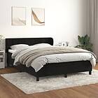 vidaXL Ramsäng med madrass svart 140x190 cm sammet 3127489