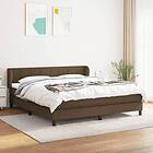 vidaXL Ramsäng med madrass mörkbrun 180x200 cm tyg 3126264