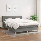 vidaXL Ramsäng med madrass mörkgrå 140x190 cm tyg 3126878