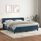 vidaXL Ramsäng med madrass mörkblå 180x200 cm sammet 3127509
