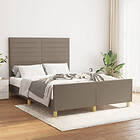 vidaXL cadre de lit med huvudgavel taupe tyg 140x200 cm 3125142