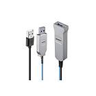 Lindy 43346 USB-kabel 100 m USB 3.2 Gen 1 (3.1 Gen 1) USB A 2 x USB A Blå, Sølv