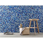 Mosaic Sweden A1239 Glasmosaik mix blå med guldinslag