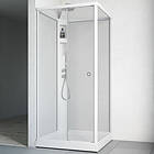 Macro Design Duschkabin Flow Front Infälld Blandare Vit (Klarglas/810 x 810 mm (