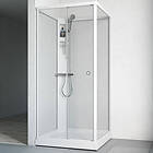 Macro Design Duschkabin Flow Front med Blandare Vit (Klarglas/810 x 810 mm (BxD))
