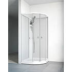 Macro Design Duschkabin Flow Semi utan Blandare Vit (Isglas/Vita bakväggar/910 x 810 mm (BxD))