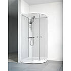 Macro Design Duschkabin Flow Semi med Blandare Vit (Isglas/Vita bakväggar/810 x 910 mm (BxD))