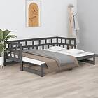 vidaXL Bäddsoffa grå massiv furu 2x(90x200) cm 820229