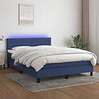 vidaXL Ramsäng med madrass & LED blå 140x200 cm tyg 3133243