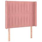 vidaXL Ramsäng med madrass rosa & LED 90x190 cm sammet 3139660