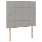 vidaXL Ramsäng med madrass & LED ljusgrå 90x200 cm tyg 3134845