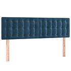 vidaXL Ramsäng med madrass & LED mörkblå 140x190 cm sammet 3134643