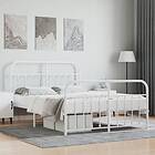 vidaXL Bed Frame med huvudgavel och fotgavel vit metall 140x190 cm 352645