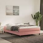 vidaXL Ramsäng med madrass rosa 140x190 cm sammet 3144332