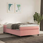 vidaXL Ramsäng med madrass rosa 120x200 cm sammet 3144674