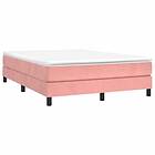 vidaXL Ramsäng med madrass rosa 140x200 cm sammet 3144338