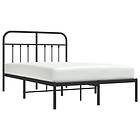 vidaXL Bed Frame med huvudgavel metall svart 120x190 cm 352575