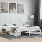 vidaXL Bed Frame med huvudgavel metall vit 160x200 cm 352630