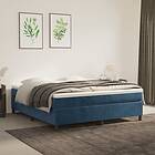 vidaXL Ramsäng med madrass mörkblå 160x200 cm sammet 3144691