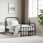 vidaXL Bed Frame med huvudgavel och fotgavel svart metall 90x190 cm 352588