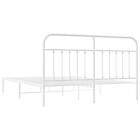 vidaXL Bed Frame med huvudgavel metall vit 183x213 cm 352632