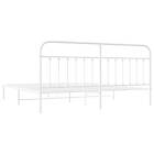 vidaXL Bed Frame med huvudgavel metall vit 200x200 cm 352634