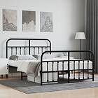 vidaXL Bed Frame med huvudgavel och fotgavel svart metall 140x200 cm 352597