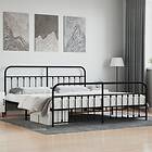 vidaXL Bed Frame med huvudgavel och fotgavel svart metall 193x203 cm 352602