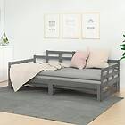 vidaXL Bäddsoffa grå massiv furu 2x(90x190) cm 820354