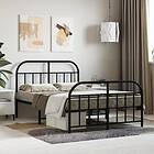 vidaXL Bed Frame med huvudgavel och fotgavel svart metall 120x190 cm 353650