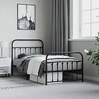 vidaXL Bed Frame med huvudgavel och fotgavel svart metall 100x190 cm 352590