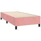 vidaXL Ramsäng med madrass rosa & LED 90x190 cm sammet 3139420