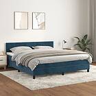 vidaXL Ramsäng med madrass mörkblå 180x200 cm sammet 3141321