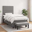 vidaXL Ramsäng med madrass mörkgrå 100x200 cm tyg 3136494