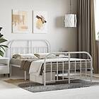vidaXL Bed Frame med huvudgavel och fotgavel vit metall 120x200 cm 353700
