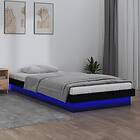 vidaXL Bed Frame LED svart 90x190 cm massivt trä 820006