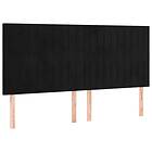 vidaXL Ramsäng med madrass svart 160x200 cm sammet 3132809