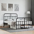 vidaXL Bed Frame med huvudgavel och fotgavel svart metall 120x190 cm 352593