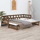 vidaXL Bäddsoffa honungsbrun massiv furu 2x(90x200) cm 820230