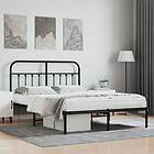 vidaXL Bed Frame med huvudgavel metall svart 135x190 cm 352577