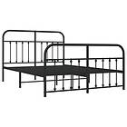 vidaXL Bed Frame med huvudgavel och fotgavel svart metall 135x190 cm 352595