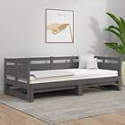 vidaXL Bäddsoffa grå massiv furu 2x(90x190) cm 820324