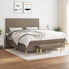 vidaXL Ramsäng med madrass taupe 180x200 cm tyg 3137177
