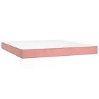 vidaXL Ramsäng med madrass rosa 180x200 cm sammet 3132698