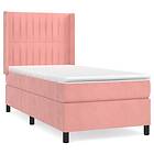 vidaXL Ramsäng med madrass rosa 90x200 cm sammet 3132782