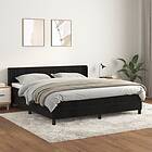 vidaXL Ramsäng med madrass svart 160x200 cm sammet 3131089
